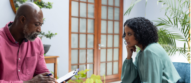 Female patient attending therapy session