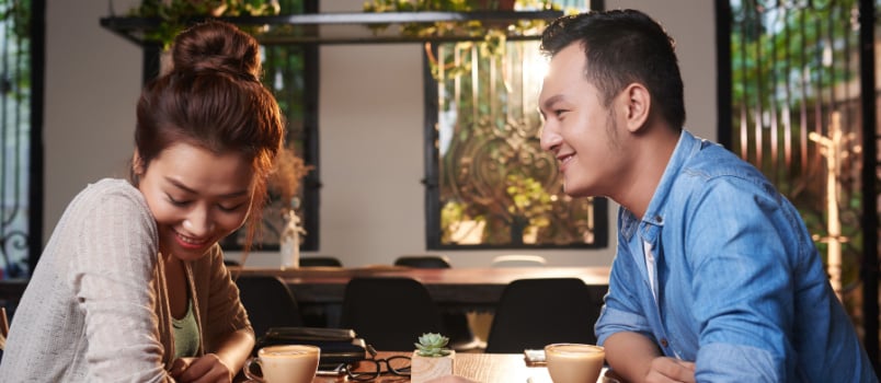 Asian couple on a date