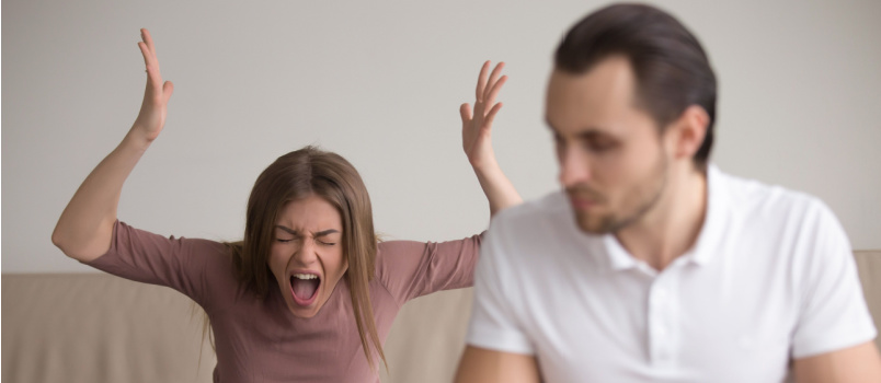 Woman yelling at boyfriend