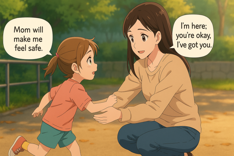 Child Runs to Parent After Falling