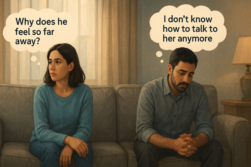 Couple not talking