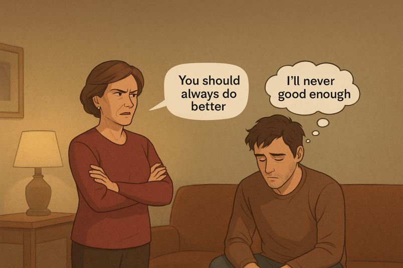 Mother unhappy with son performance