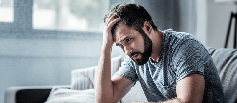 Unhappy handsome man