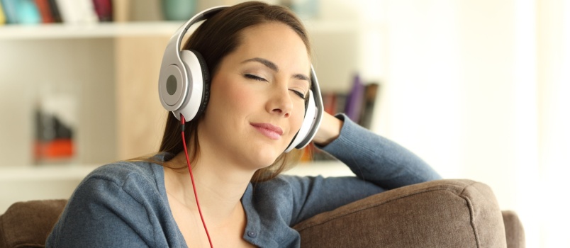 Girl listening to music