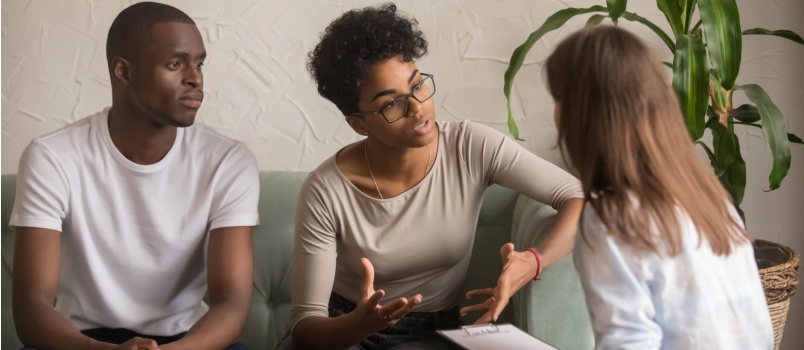 Unhappy jealous couple