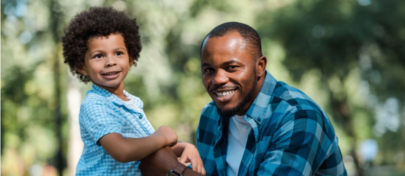 Father and kid sharing strong bond