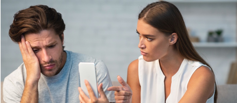 Young couple having conflicts