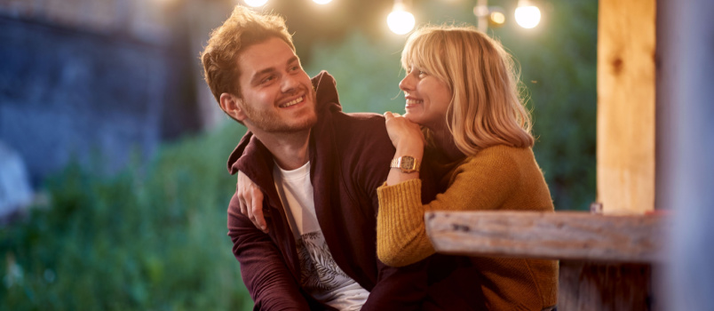 Young smiling couple relaxing