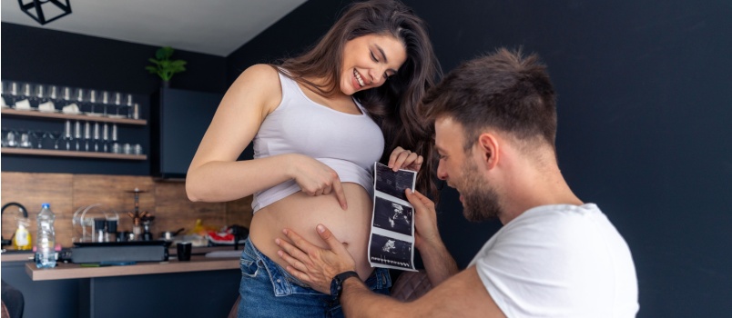 Loving couple expected baby