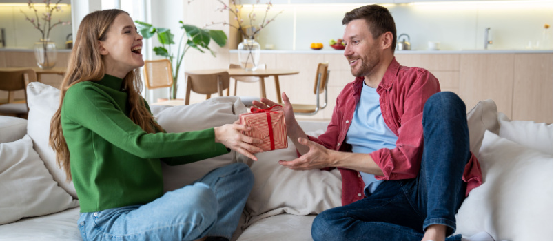 Fun and excited couple
