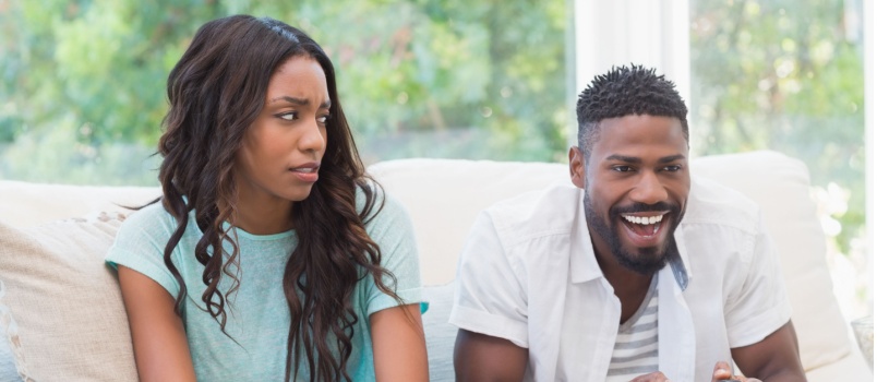 Woman being ignored by man