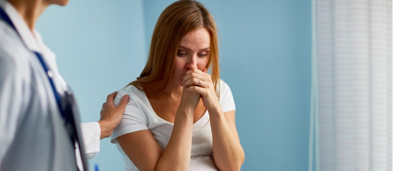 Worried pregnant woman