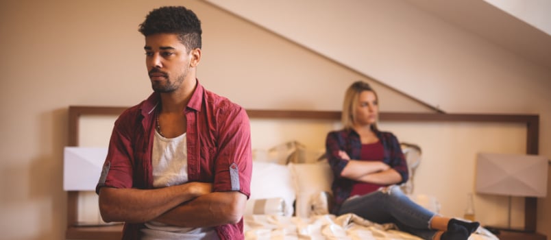 Couple ignoring each other