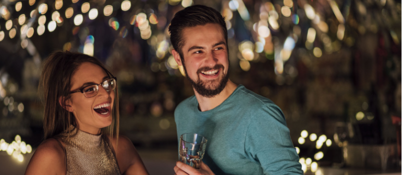 Young couple having fun