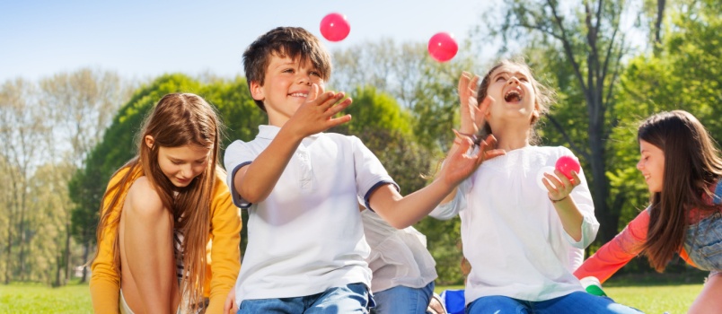 Little kid jiggling in park