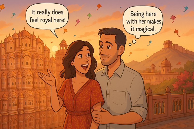 Couple enjoying royalty