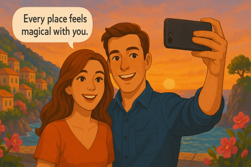Couple taking selfie
