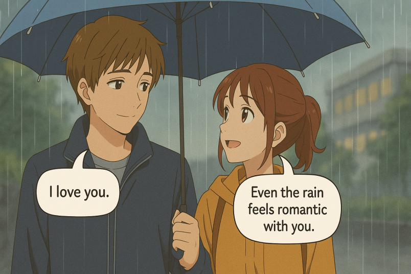 La promenade sous la pluie