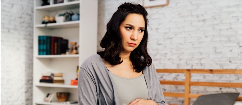 Concerned asian woman