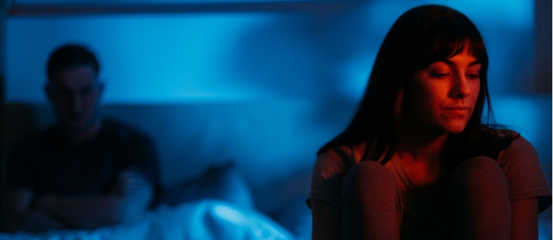Couple having conflicts in bed