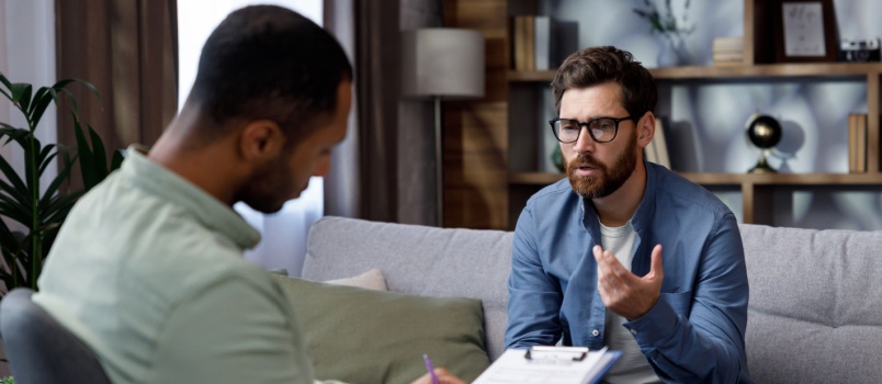 Man having counselling session