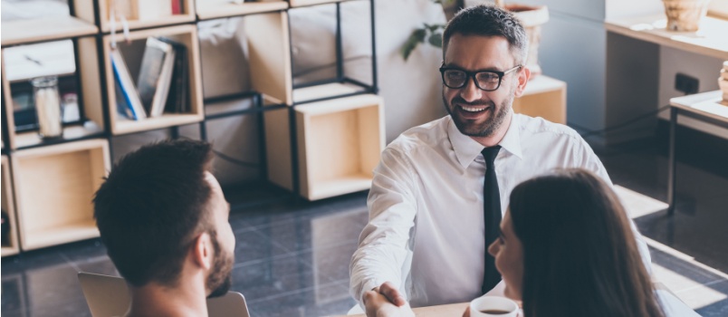 Couple meeting with agent