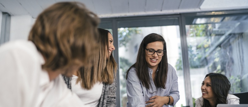 Creative people doing brainstorm meeting
