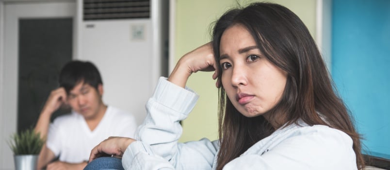 Couple not talking to each other