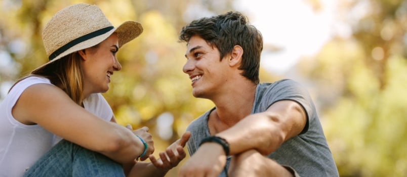 Couple enjoying picnic