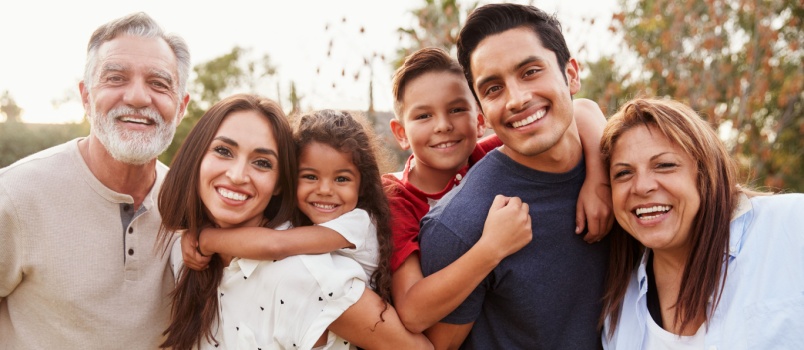 Happy family enjoying in park