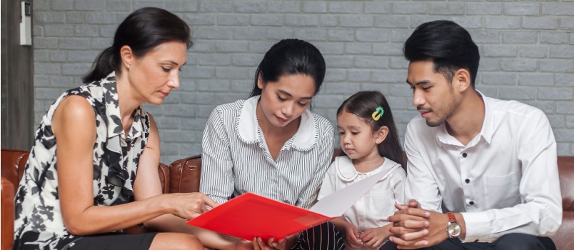 Parents talking to the teacher