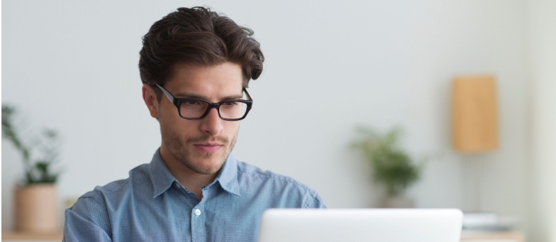 Businessman working on laptop