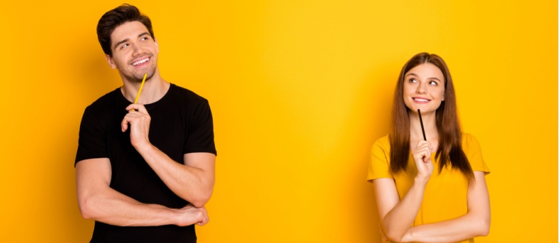 Cheerful positive couple