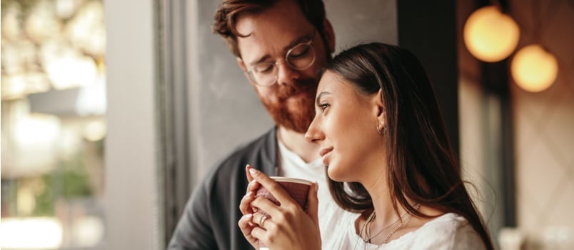 Couple drinking coffee