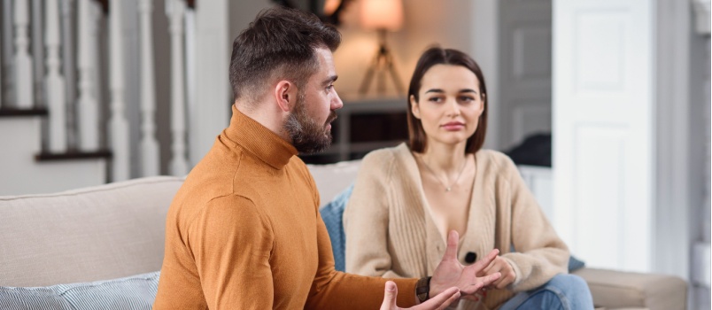 Angry couple having argument