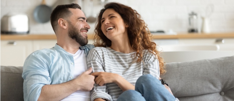 Happy married young couple