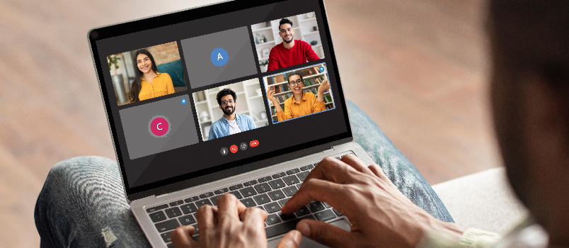 Friends on a group video call