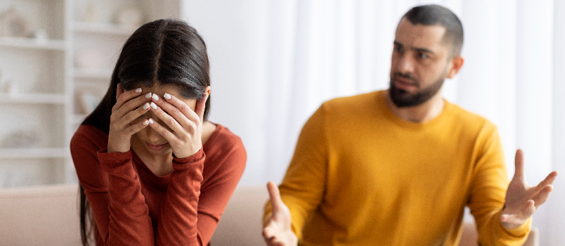 Man shouting at his wife