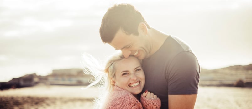 Couple hugging each other