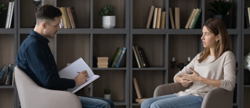 Young woman having counseling session