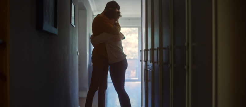 Couple hugging each other
