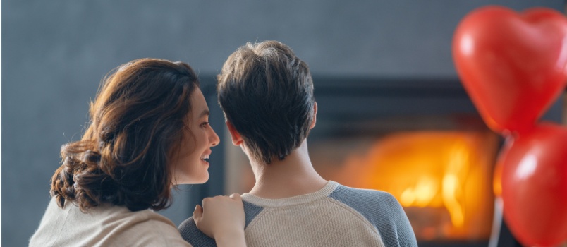 Young couple having loving moment