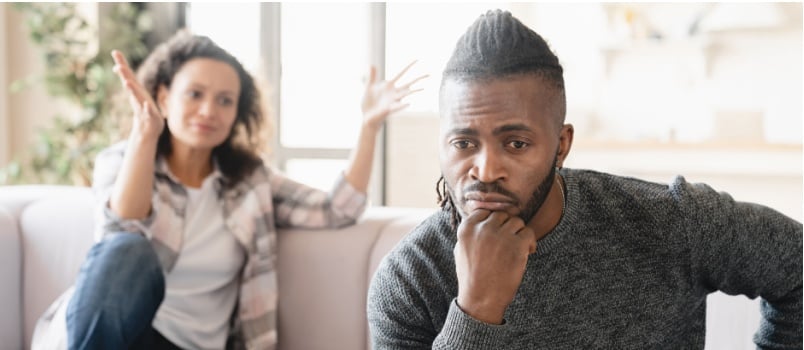 Woman yelling at man
