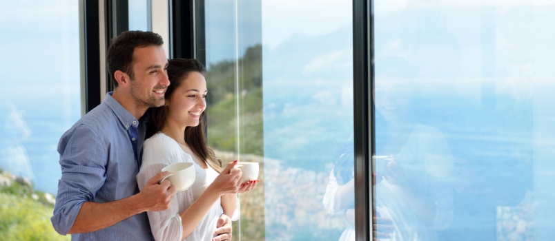 Happy relaxing couple