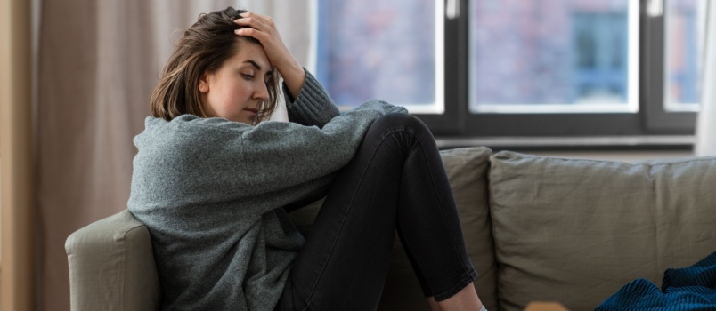 Woman suffering from mental health