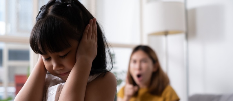 Young girl crying