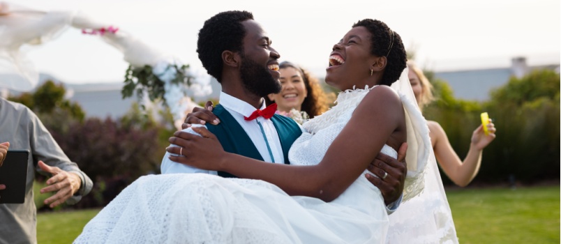 Happy newly married couple