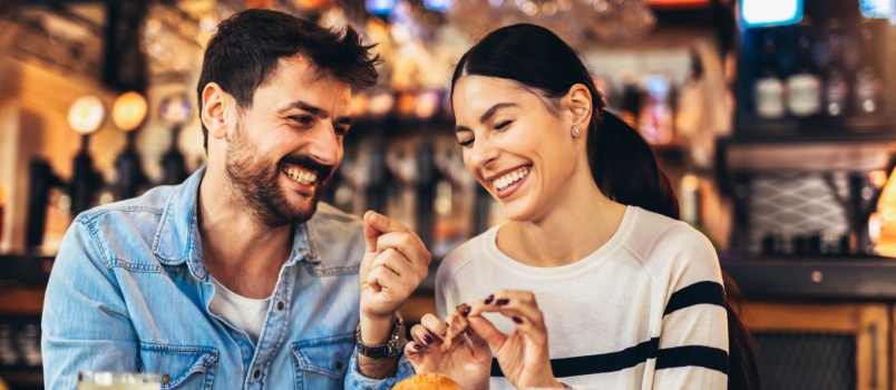 Young couple having romantic moment