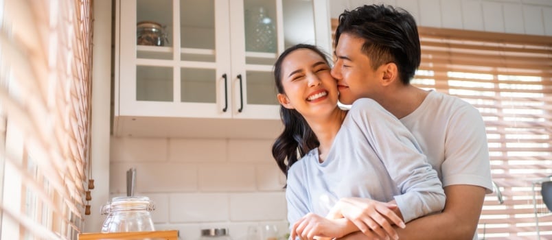 Asian young happy couple