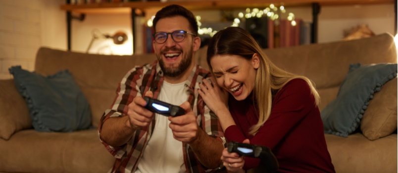 Young couple having fun